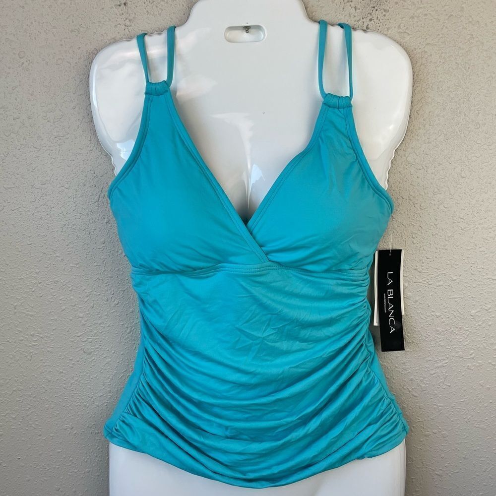 NWT La Blanca Aqua Blue Tankini Sizes 8, 12, or 14